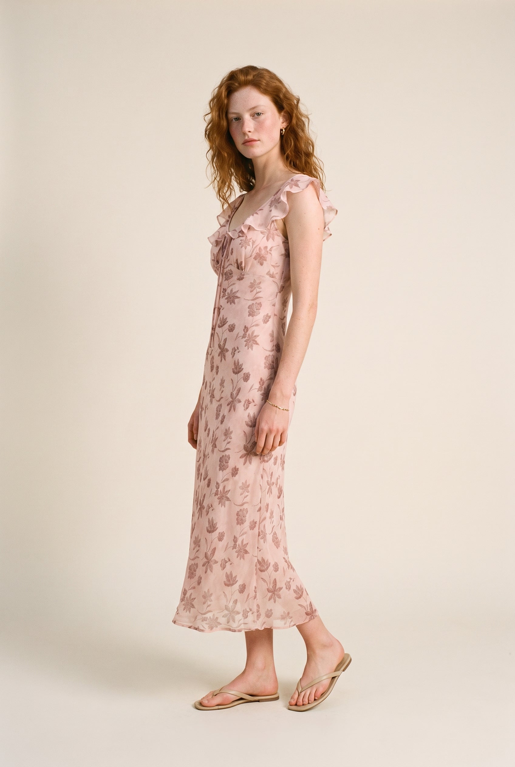 Floral Mesh Maxi Dress