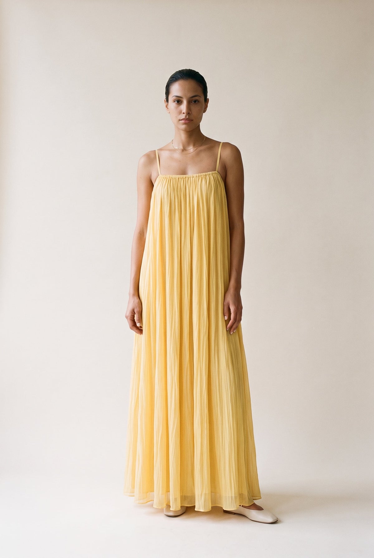 Strapless Linen Maxi Dress Yellow 12 Rue Collette
