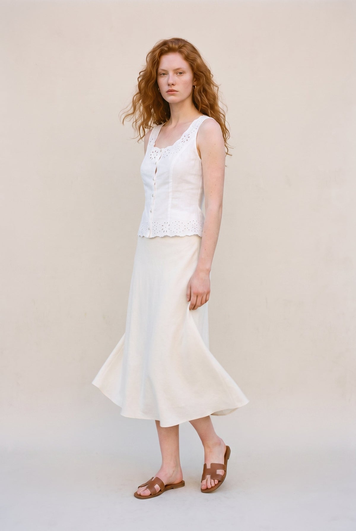Eyelet Sleeveless Top Mable