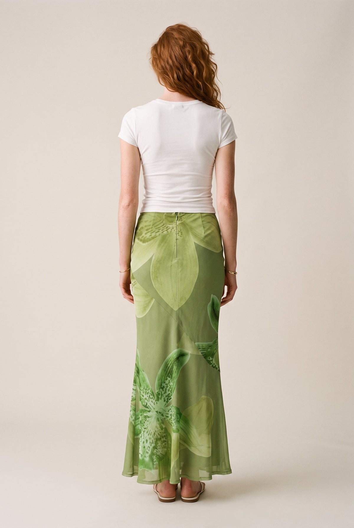 Mermaid Maxi Skirt Green Floral Emory Park