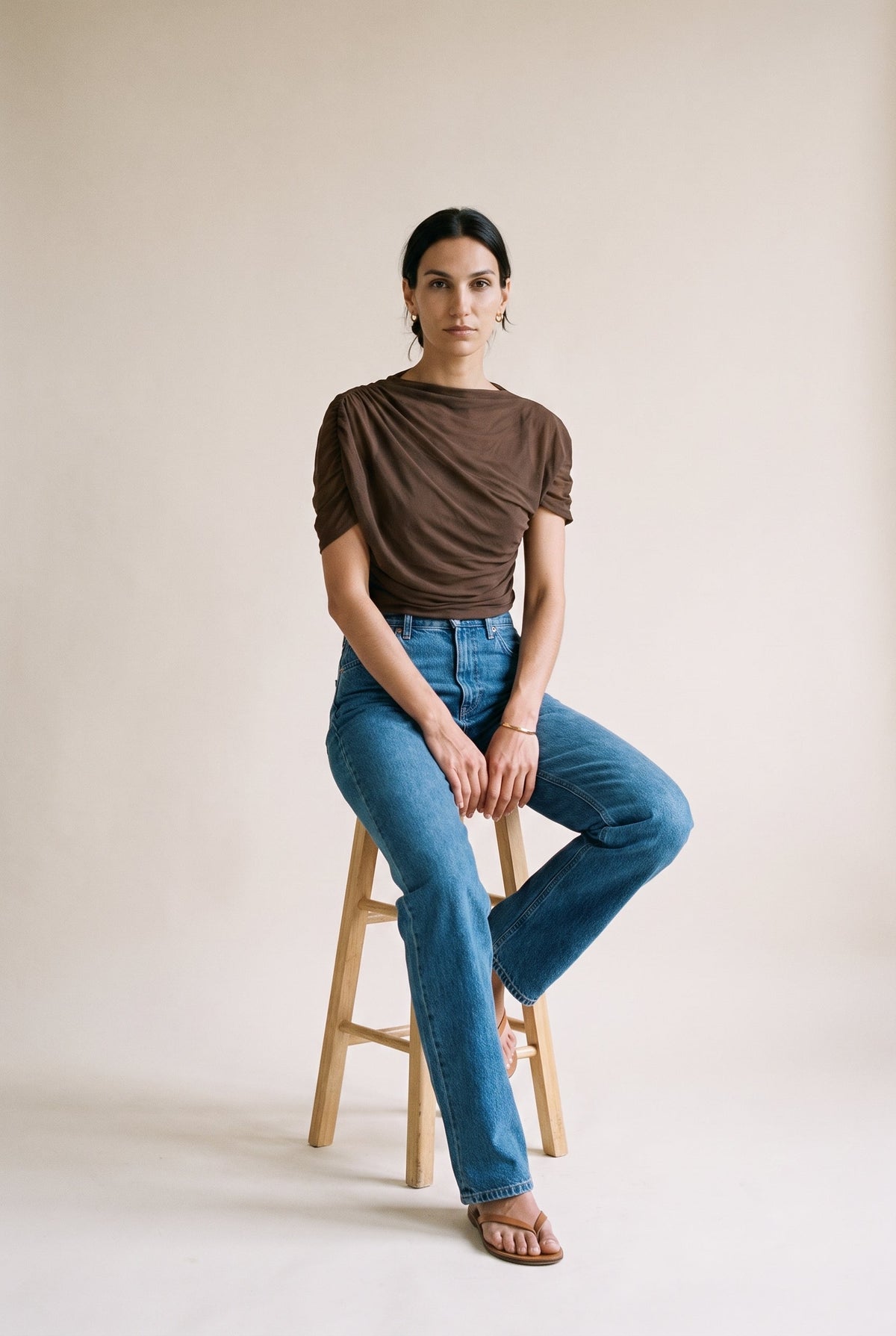 Asymmetric Cape Ruch Top Fore Collection