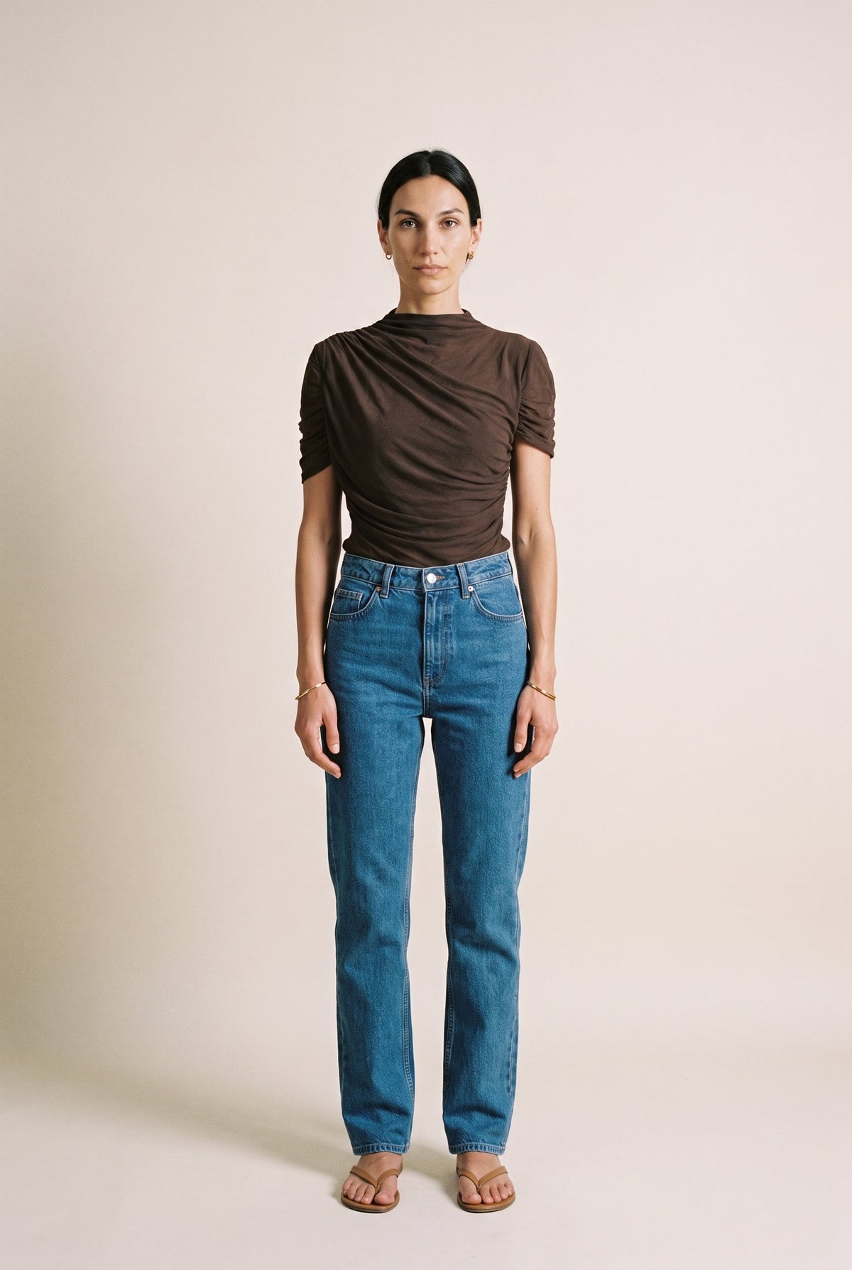Asymmetric Cape Ruch Top Fore Collection