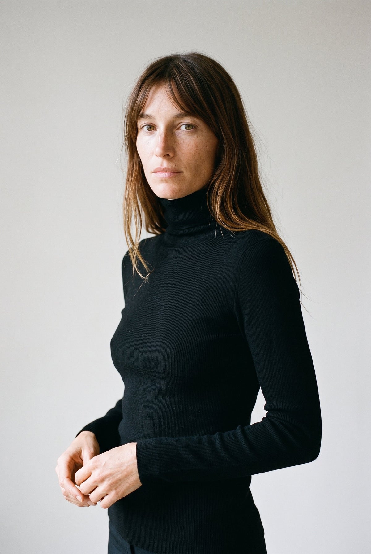 Wool Blend Essential Turtleneck Knit Top audrey