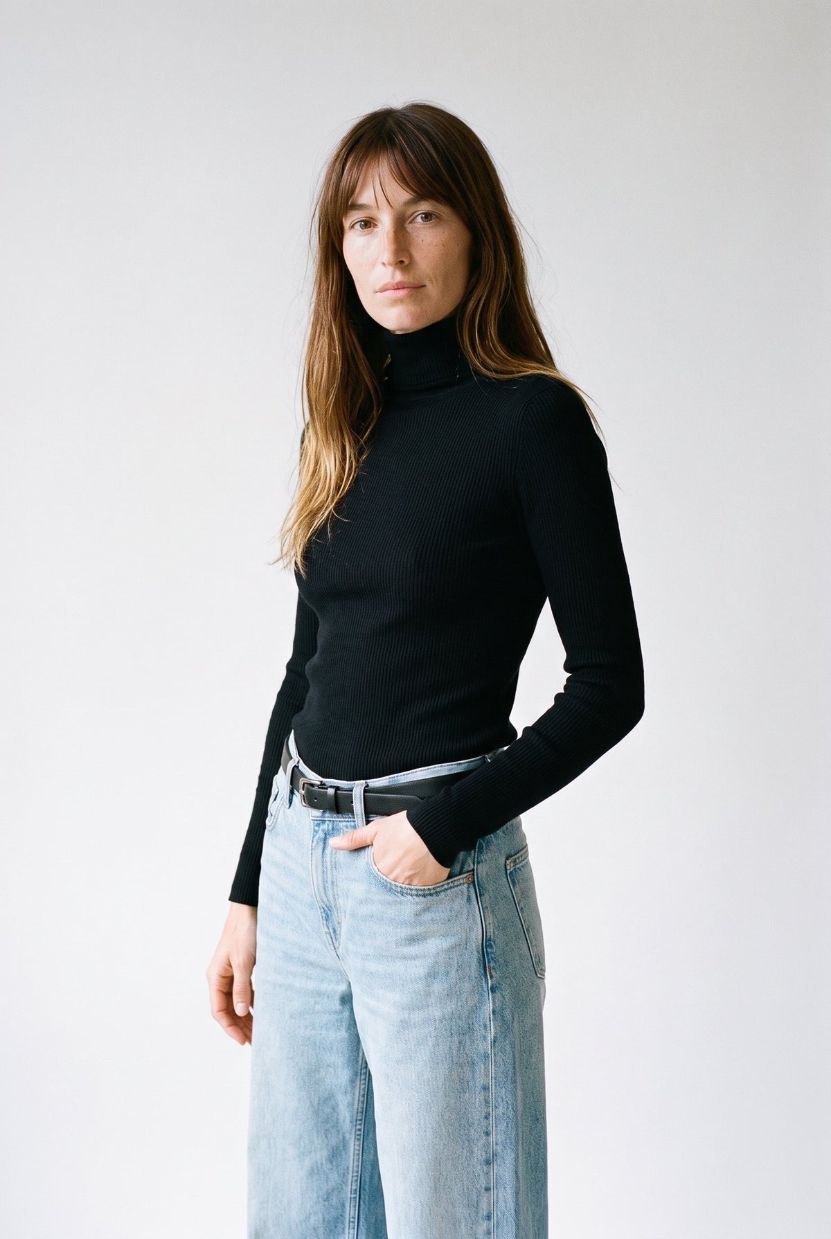 Wool Blend Essential Turtleneck Knit Top audrey