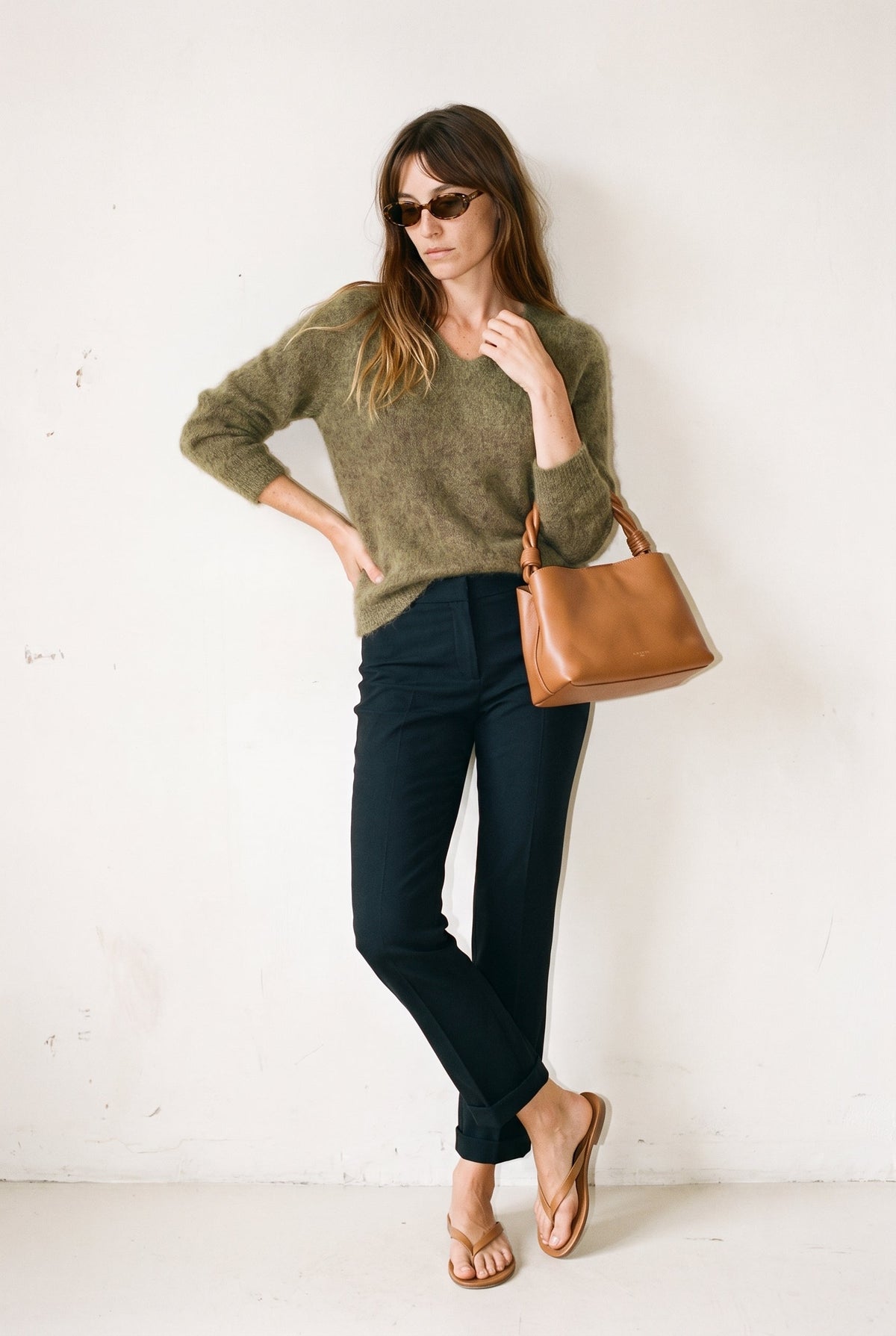 Cashmere Mulberry Silk and Wool Blend Elevated Vneck Sweater ALTAR