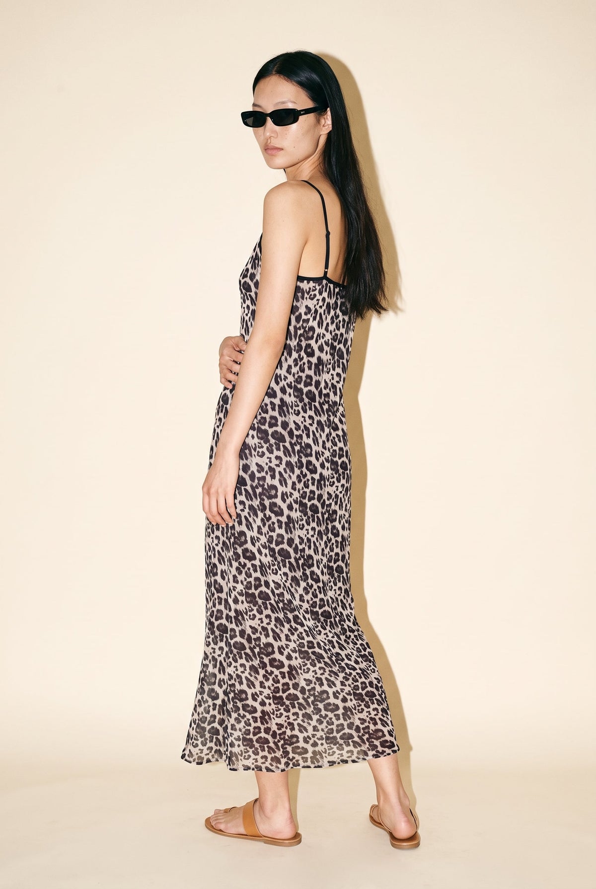 90's Leopard Midi Dress Slow High