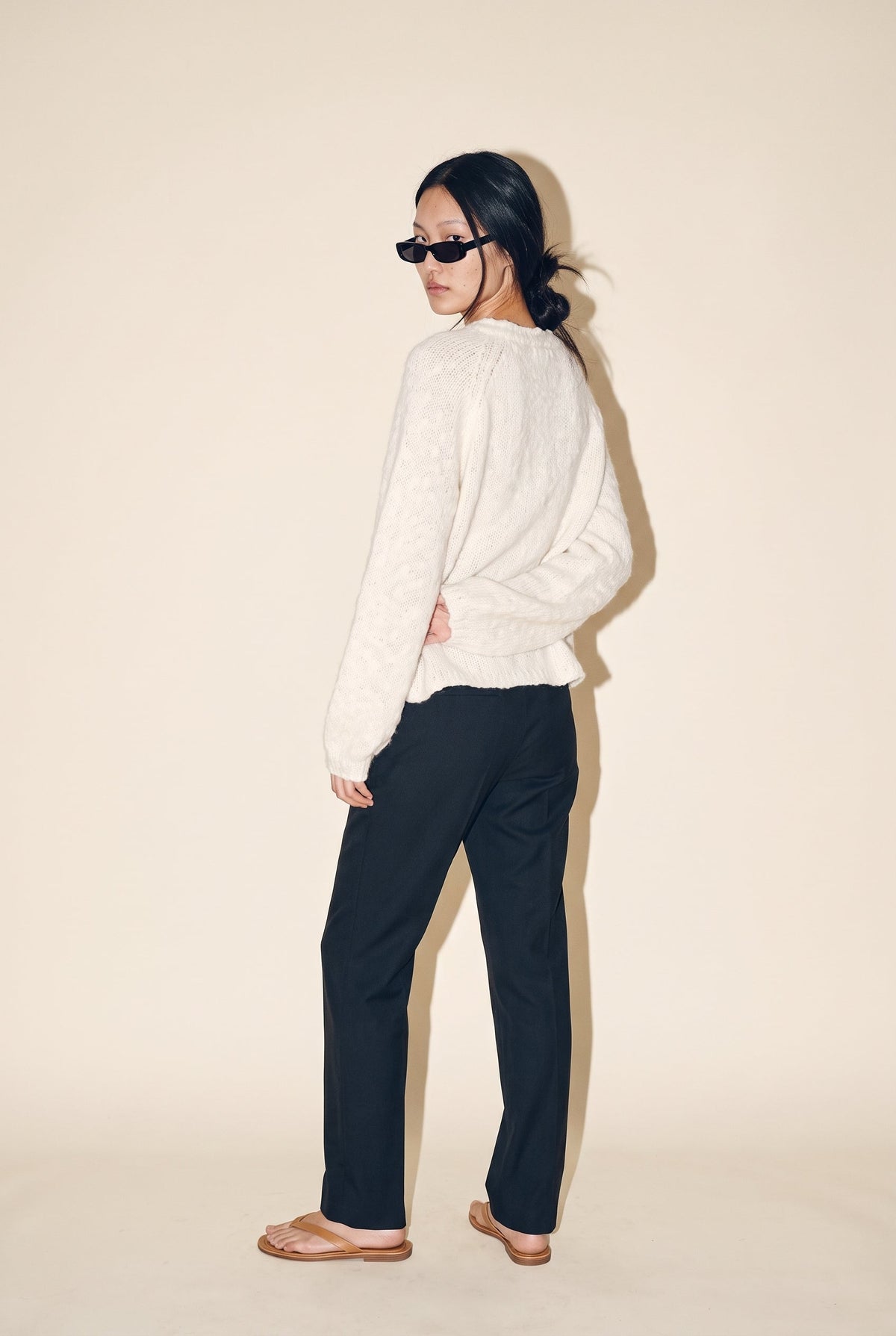 Wool Blend Rollneck Boucle Knit Sweater Slow High