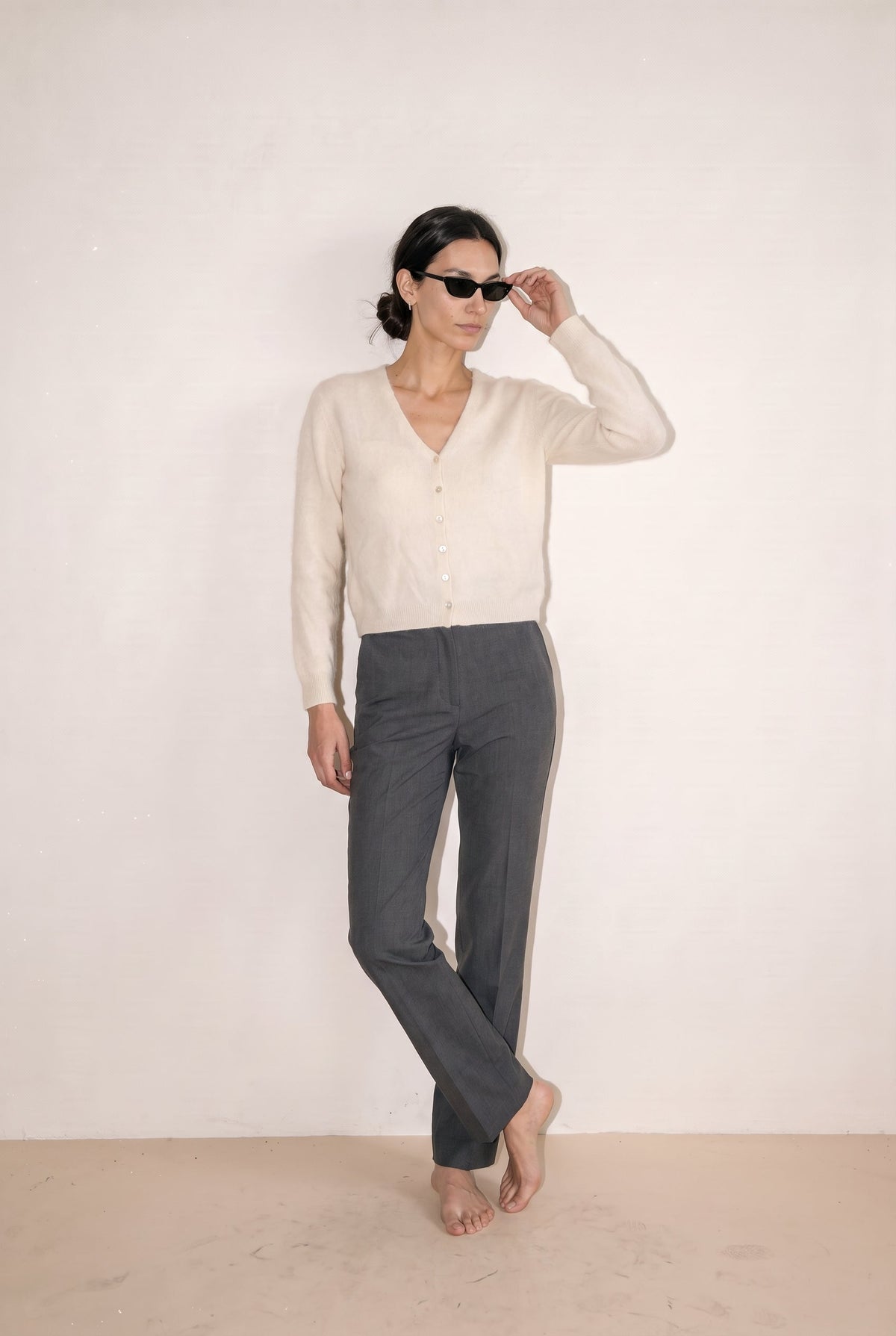 Cashmere Mulberry Silk and Wool Blend Elevated Cardigan Slow High