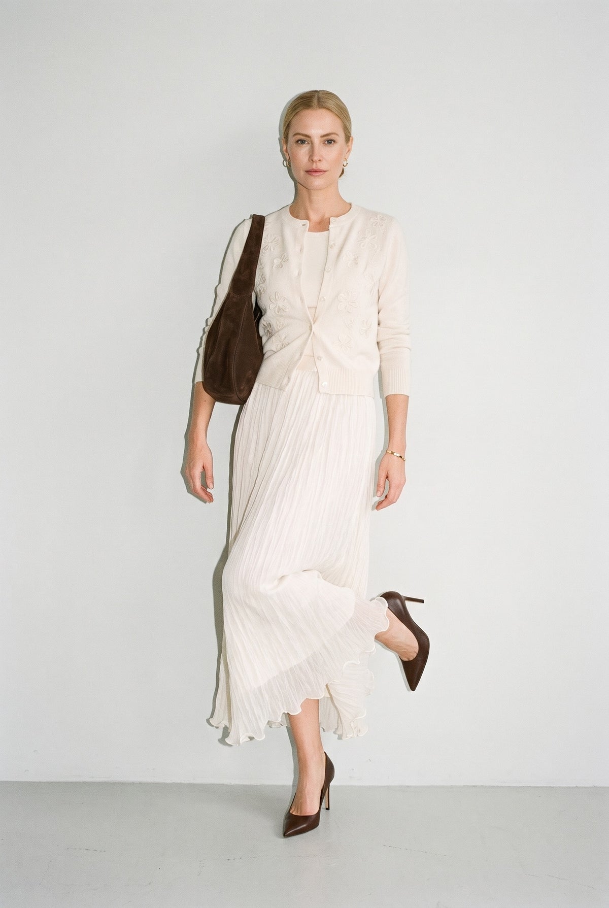 Reese Statement Maxi Skirt Beige — 067862