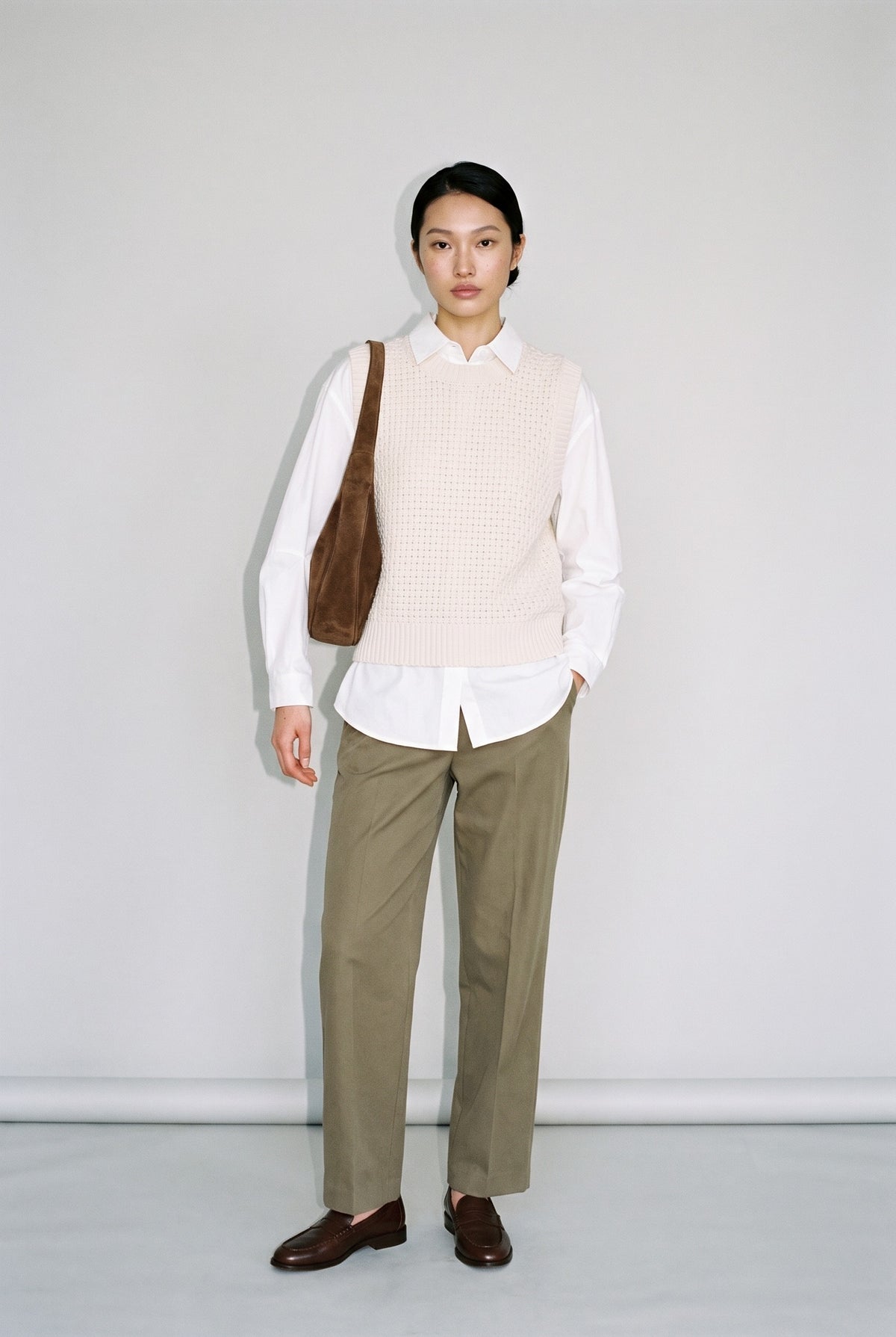Bowie Polished Button-Up Blouse White — 067934