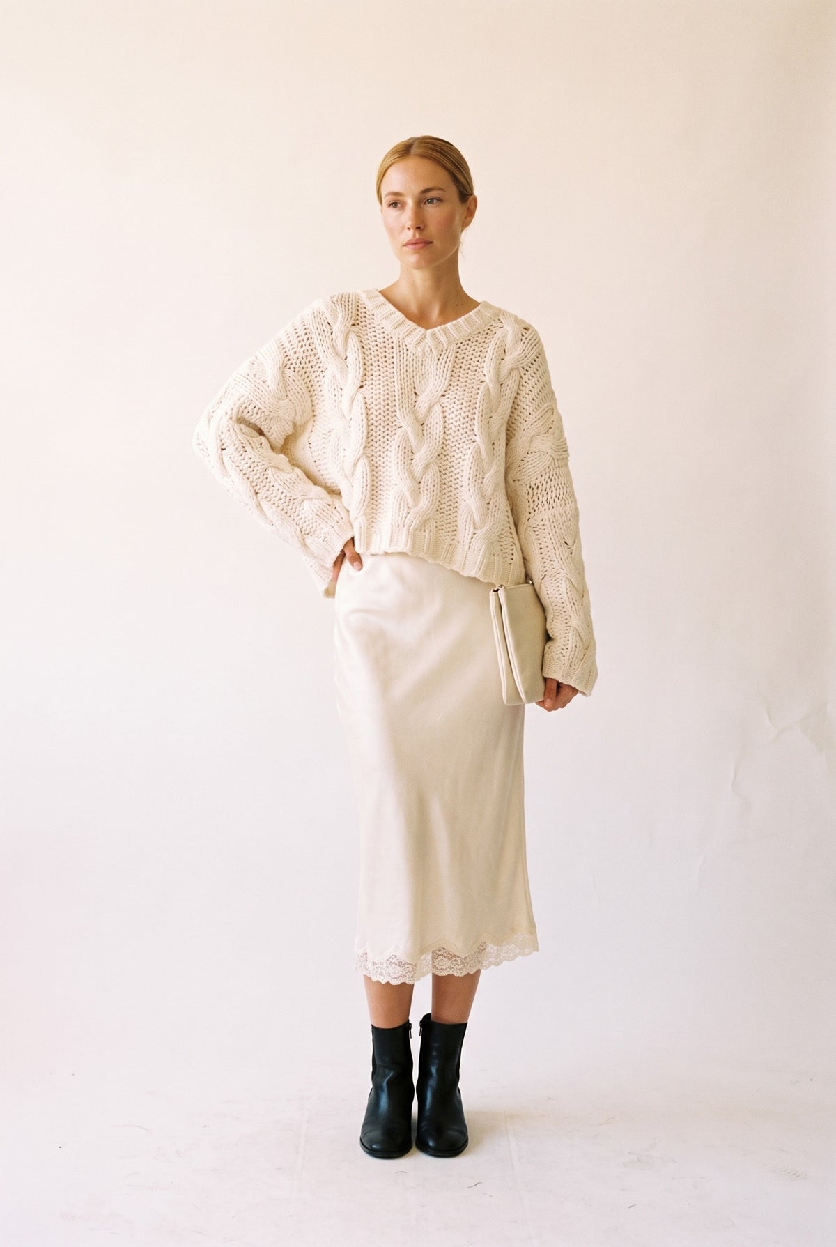 Pullover Sweater in cream — front