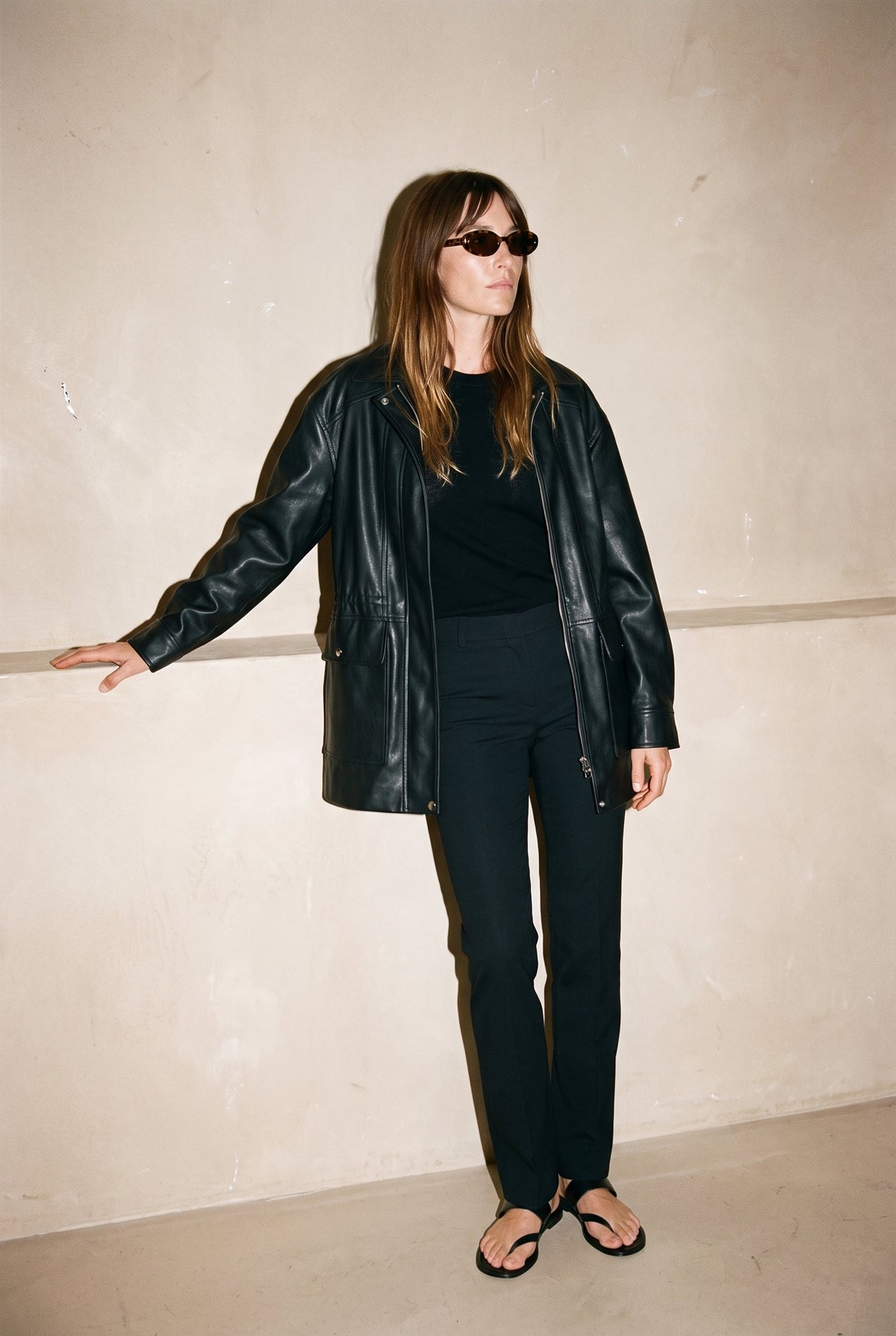 Faux Leather Safari Jacket Raisonnel