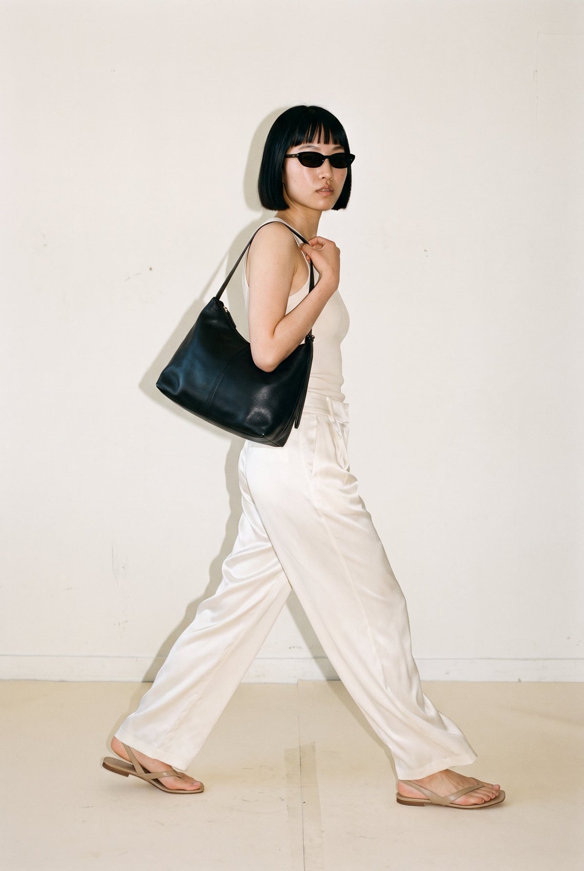 Luxe Satin Pants Blue Blush