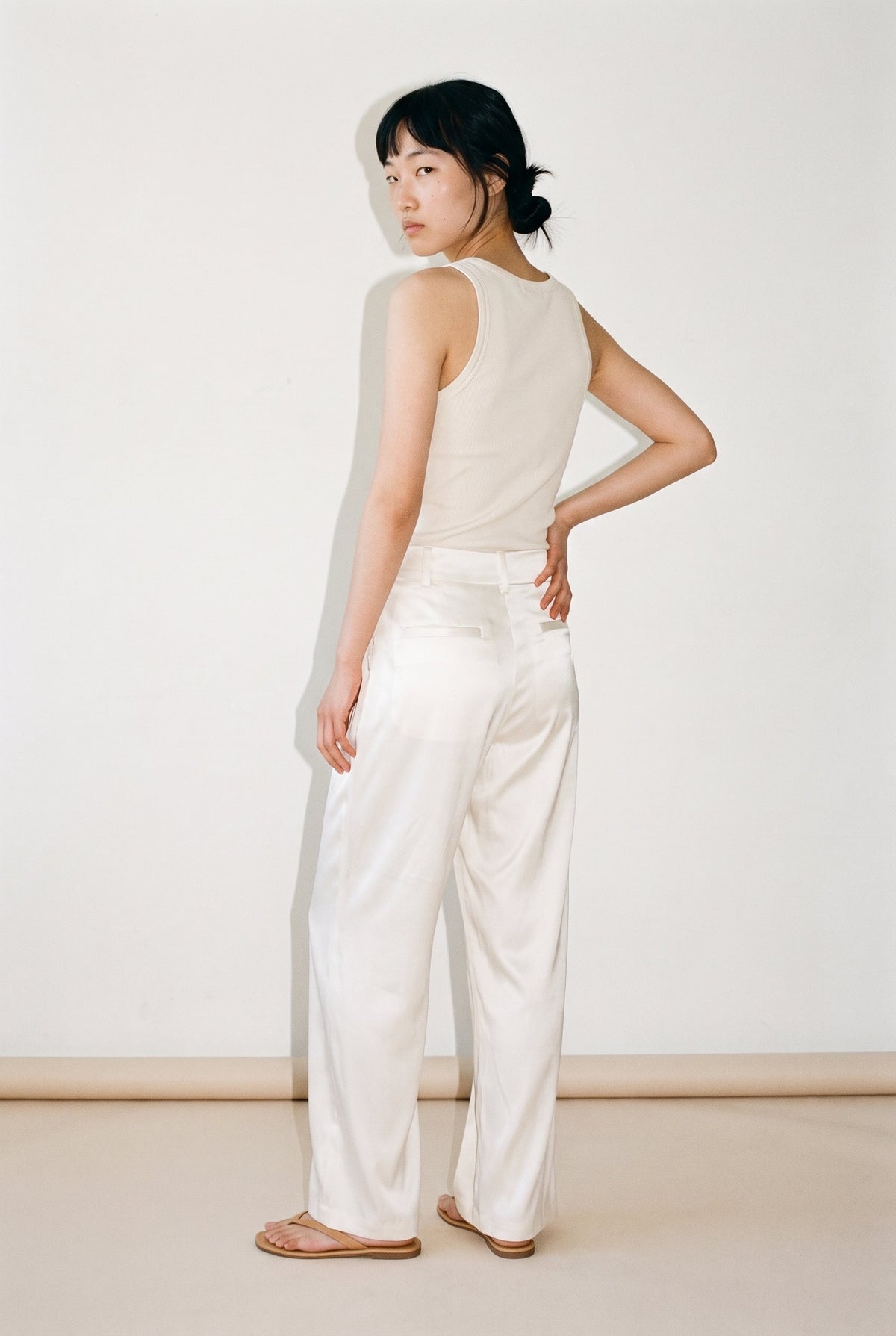 Luxe Satin Pants Blue Blush