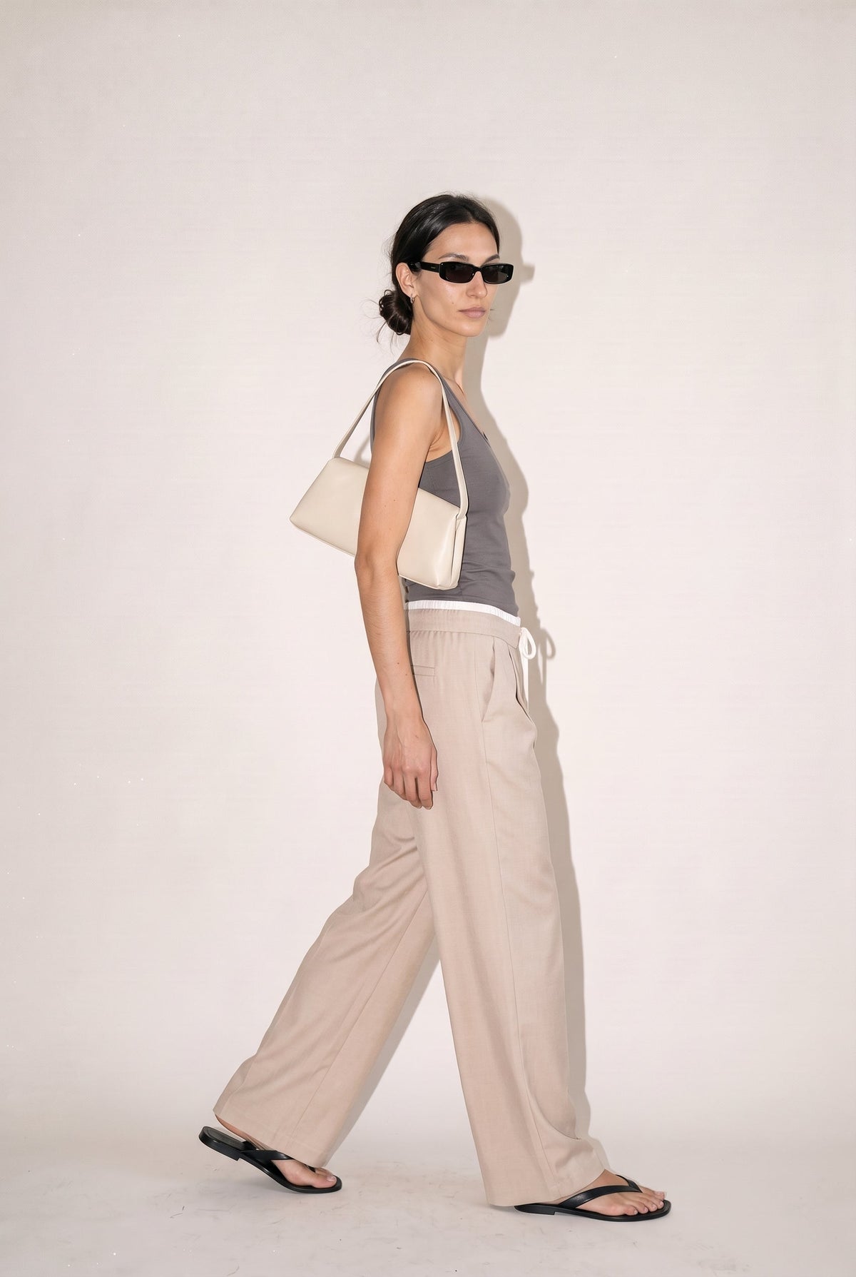 Chic Tailored Trousers with Contrast Waistband Hyfve, Inc.