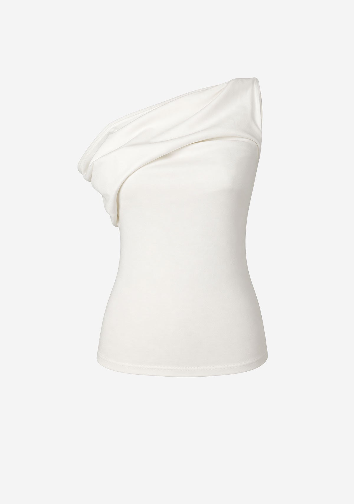 Asymmetrical One-Shoulder Top White