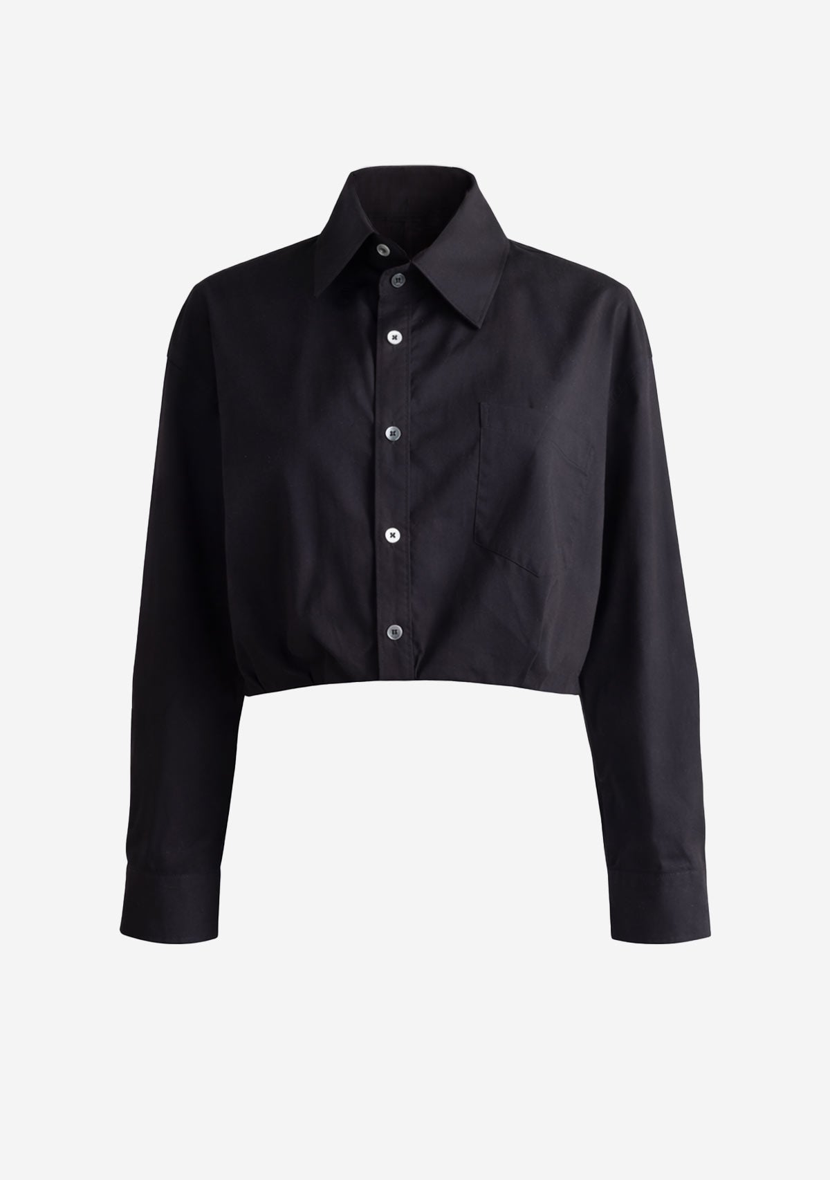 Cropped Button-Up Jacket Black