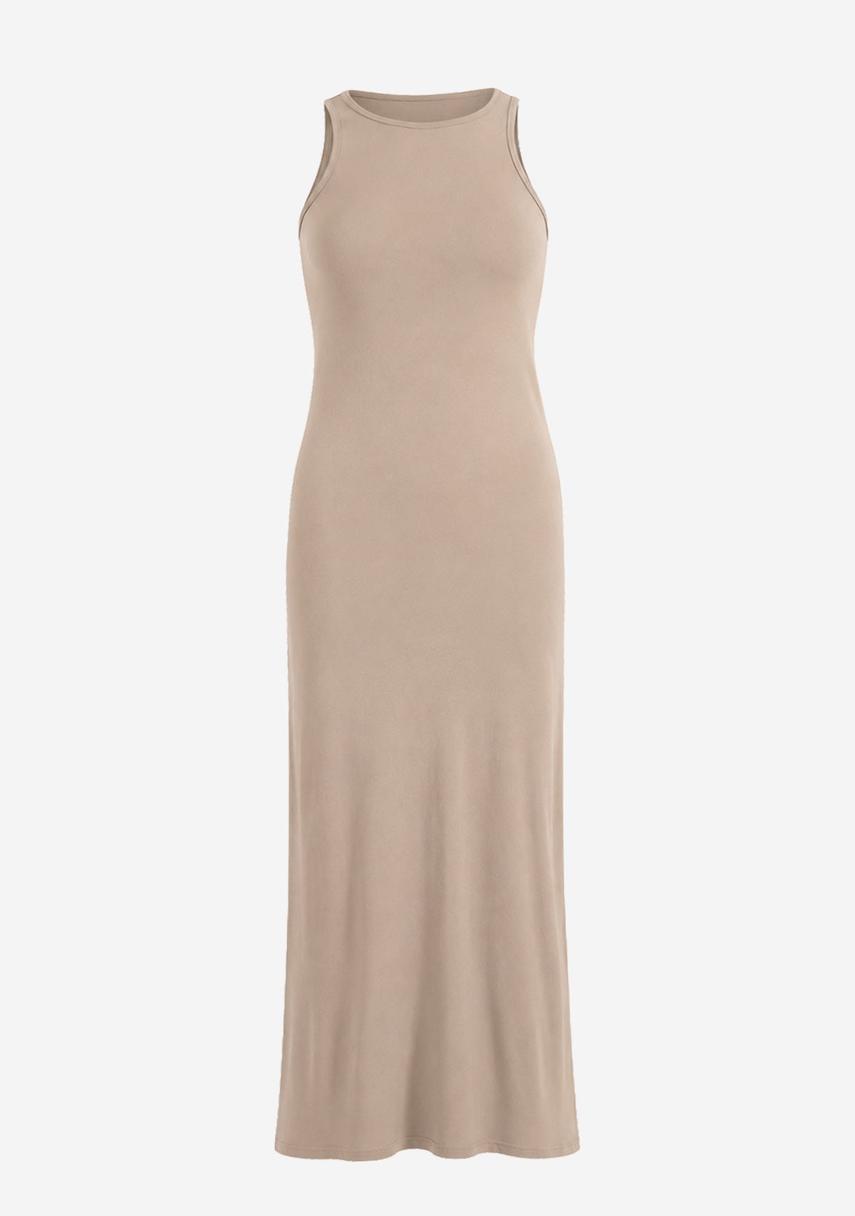 Classic Fitted Maxi Dress Khaki Green