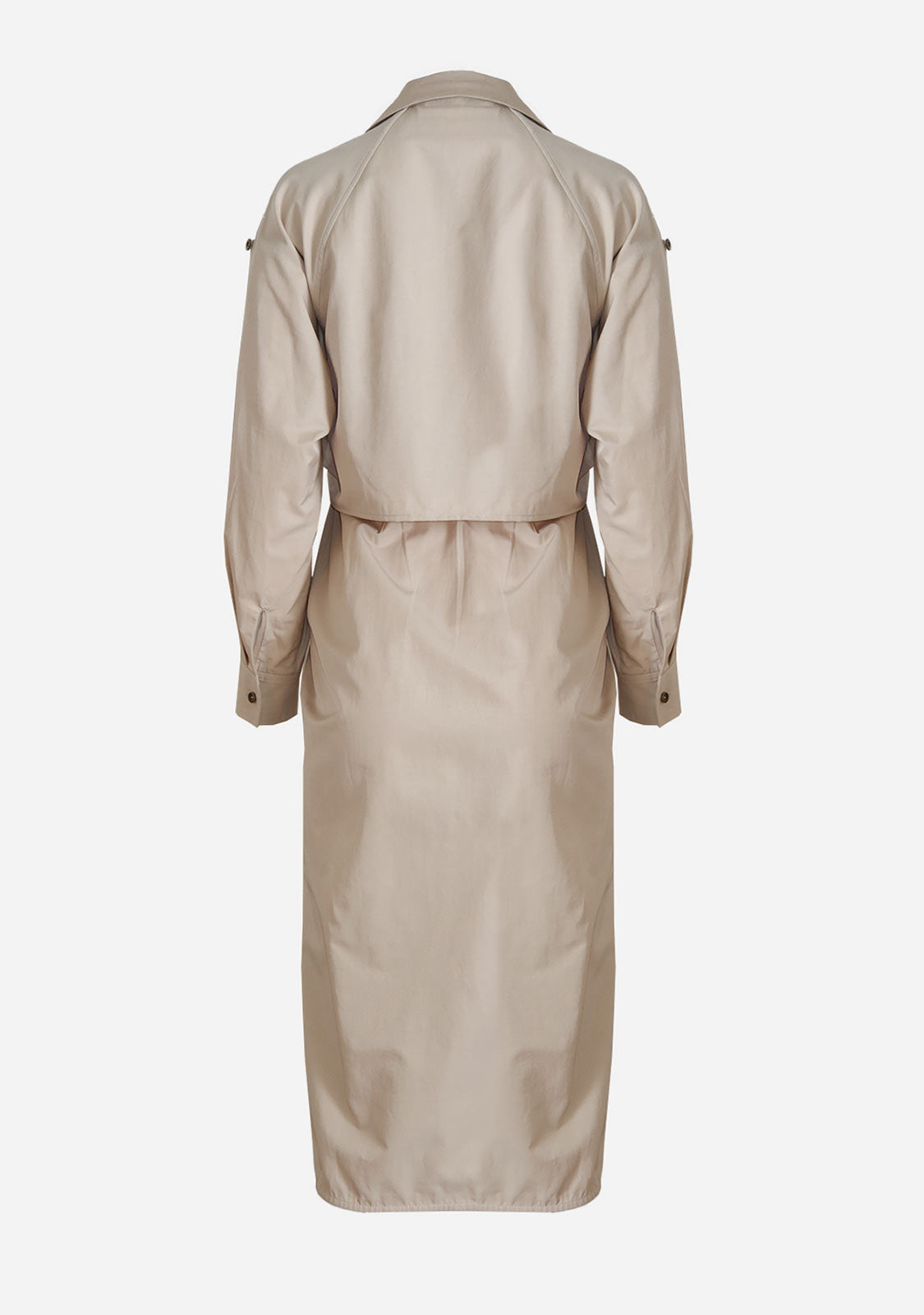 Belted Button-Down Shirt Dress Beige 12 Rue Collette