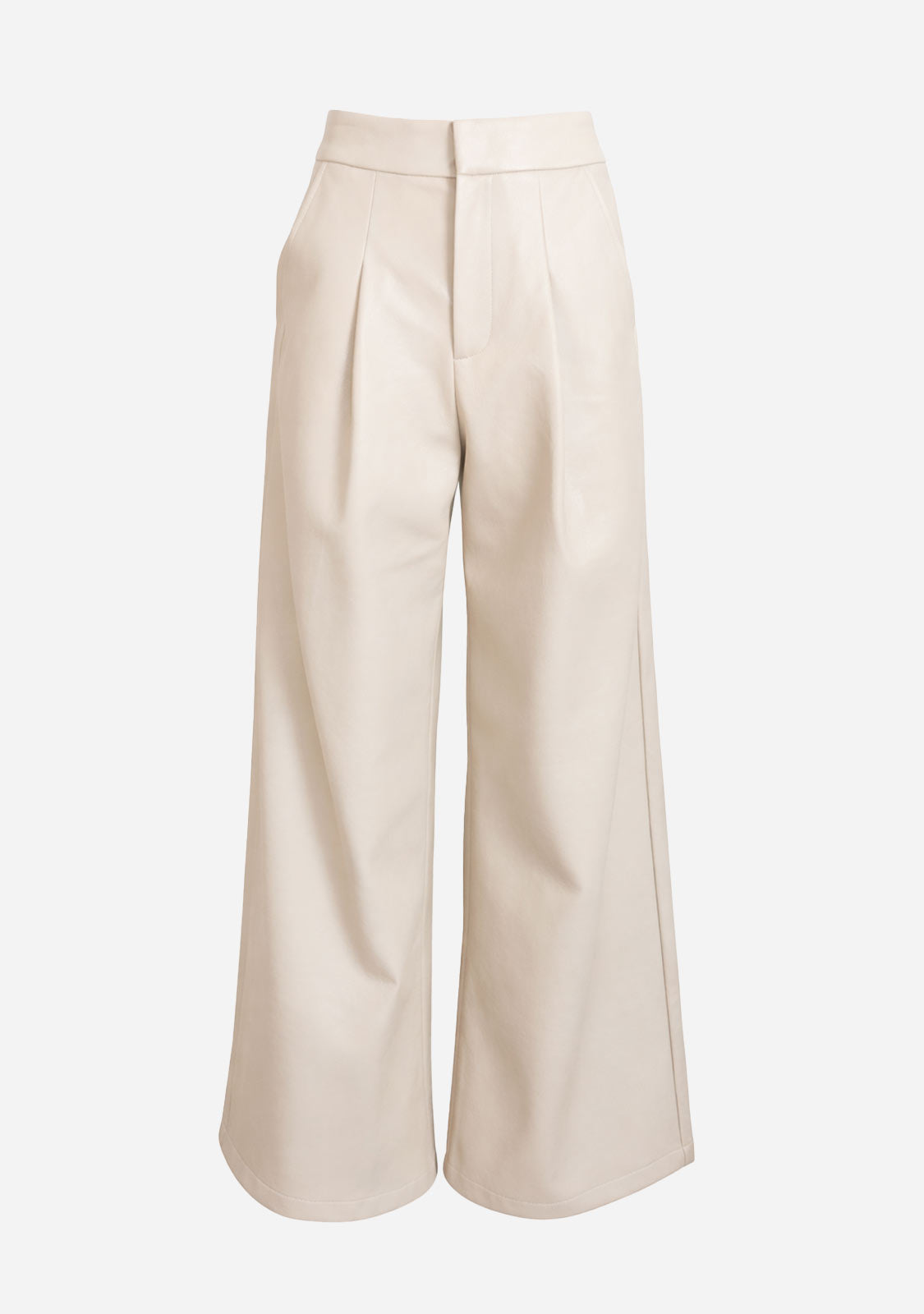 Wide Leg Tailored Pants Beige