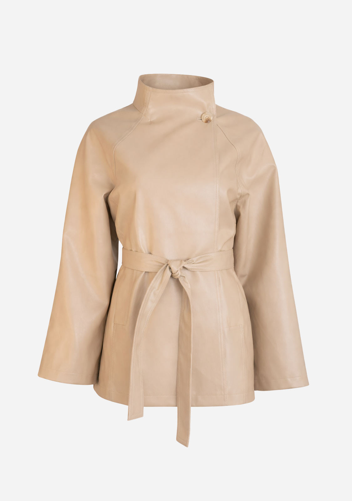 Wrap Belt Jacket Beige