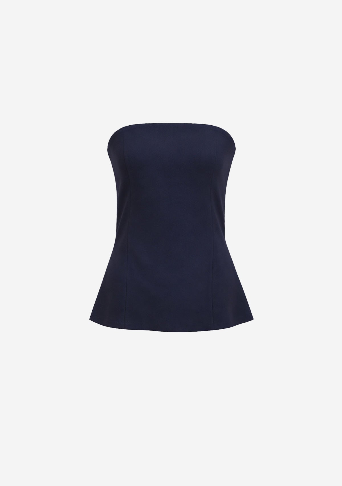 Strapless Peplum Top Navy 12 Rue Collette