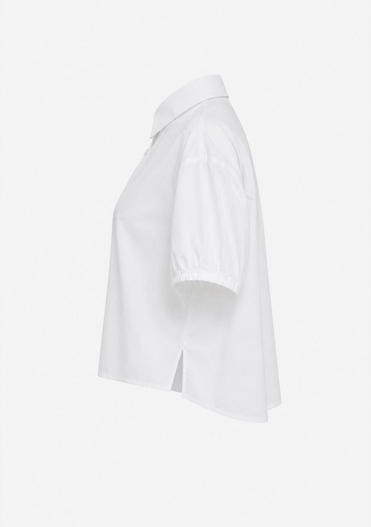 Cropped Short Sleeve Button-Up Shirt