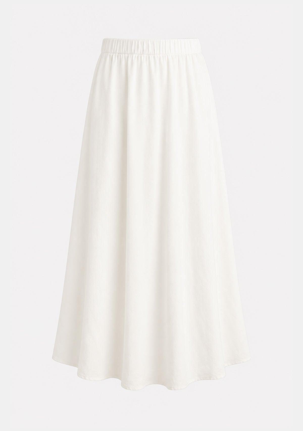 Lightweight A-Line Maxi Skirt White