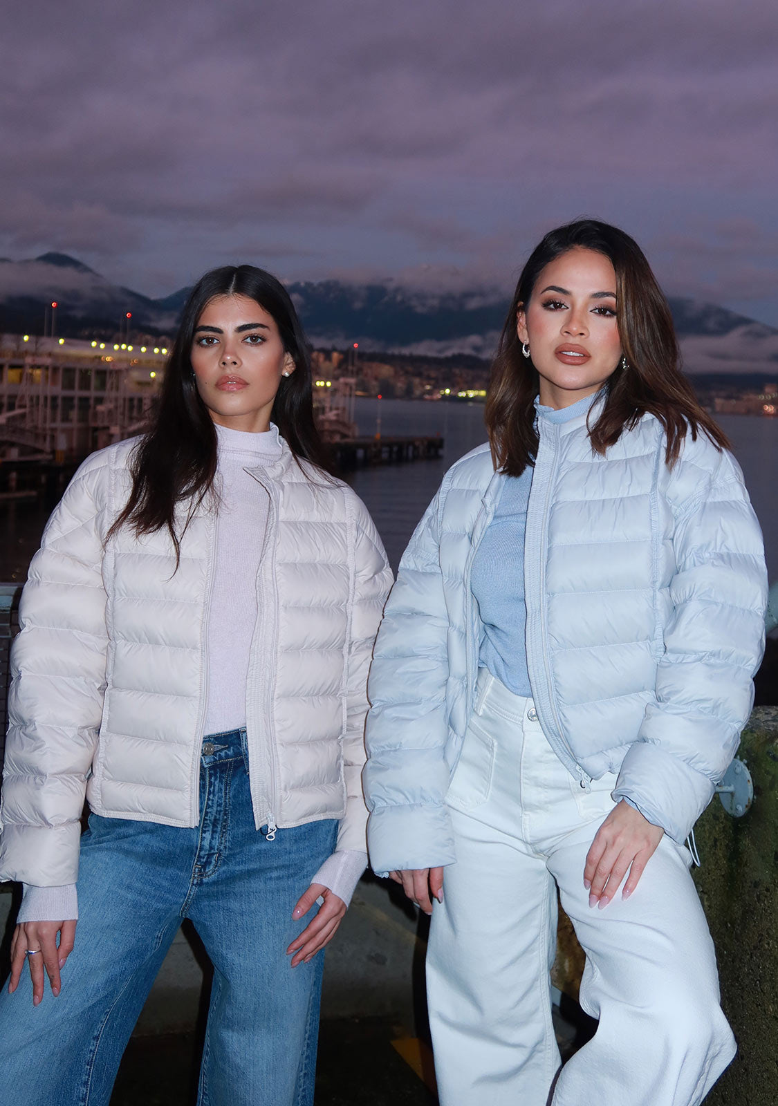 Cropped Puffer Jacket Blue