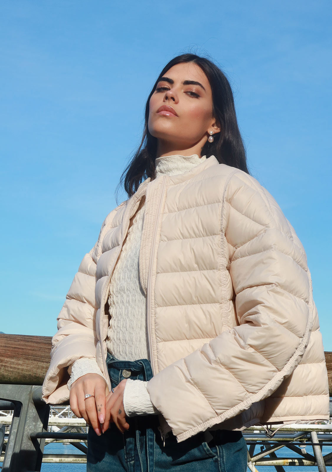 Cropped Puffer Jacket Pink