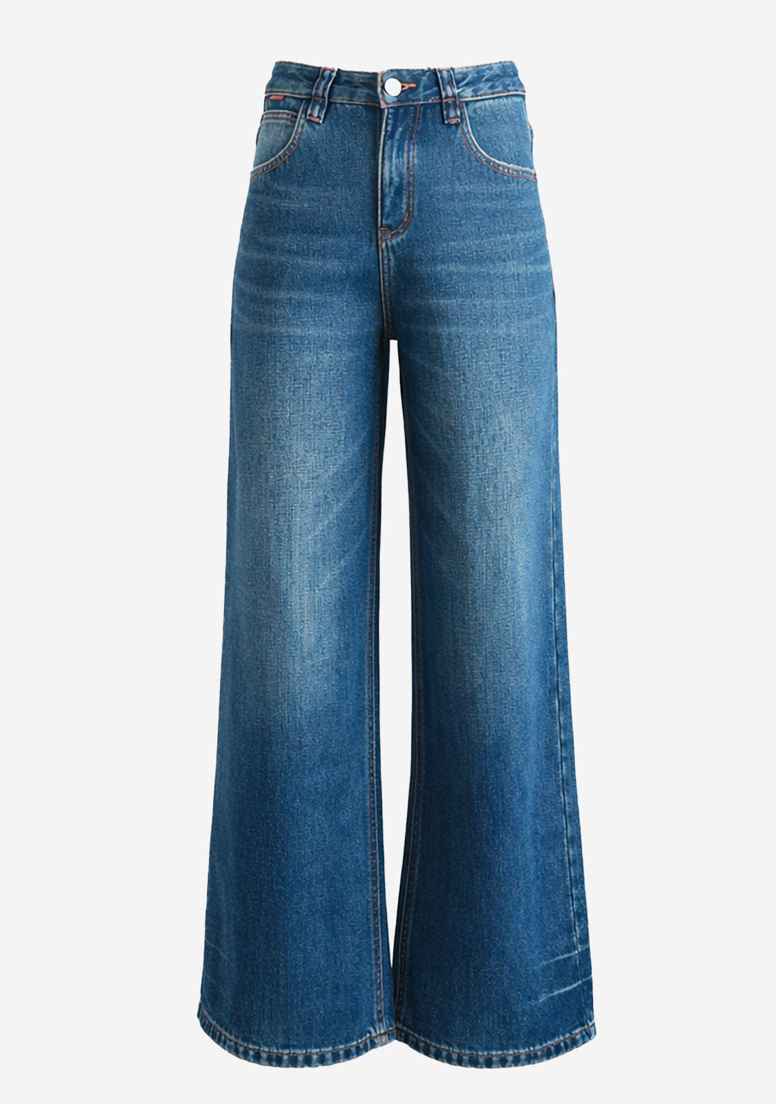 Structured Wide Leg Jean Denim Blue