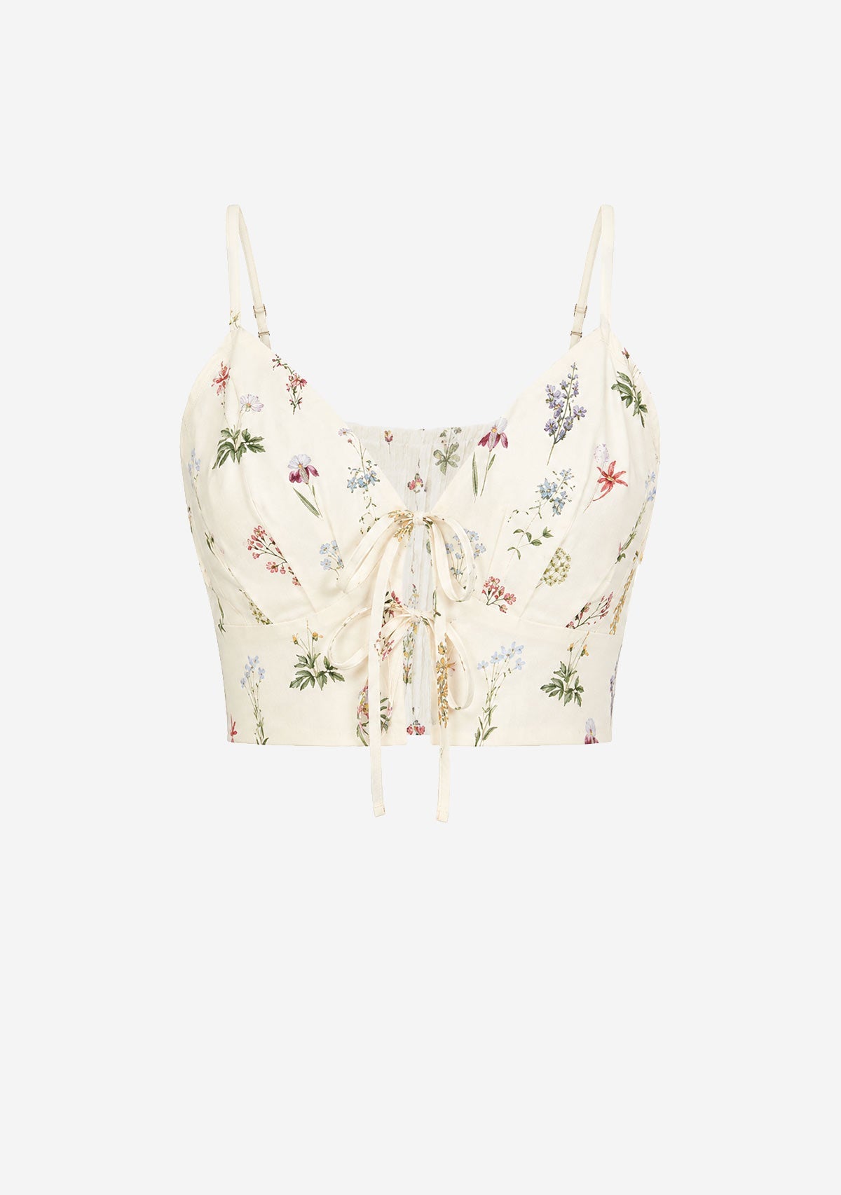 Floral Crop Top Ivory/Multi Aakaa