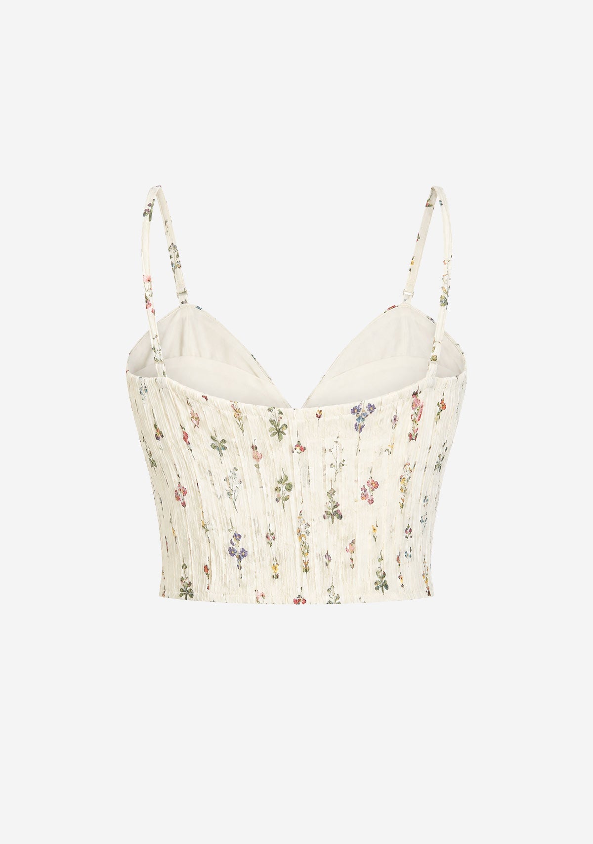 Floral Crop Top Ivory/Multi Aakaa