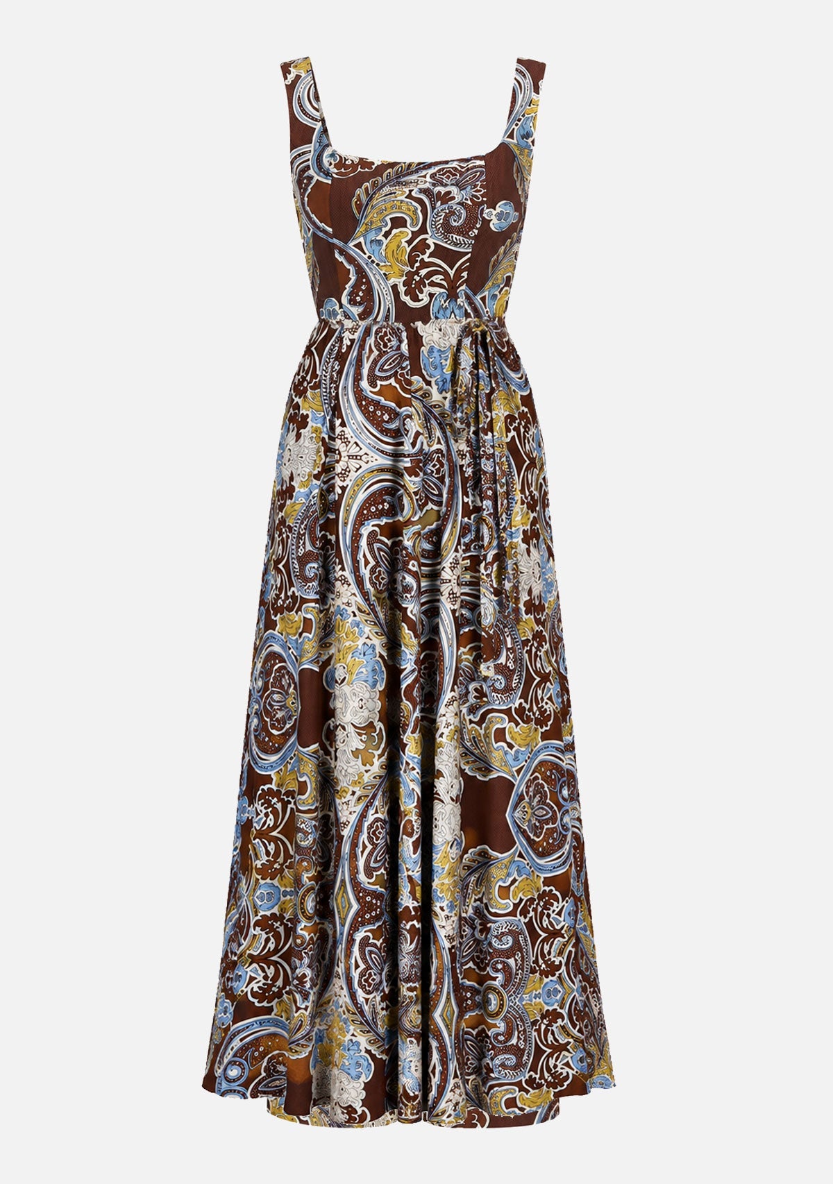 Paisley Print Wide Leg Jumpsuit Brown/Multi Aakaa