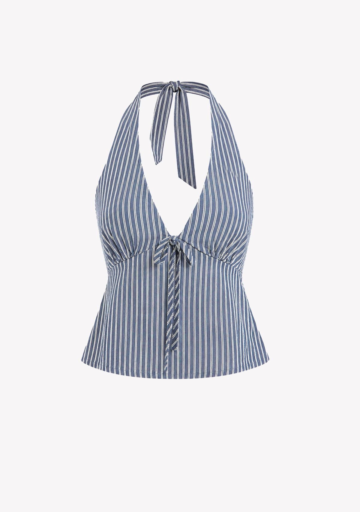 Delta Organic Halter Top Navy Stripe AFENDS