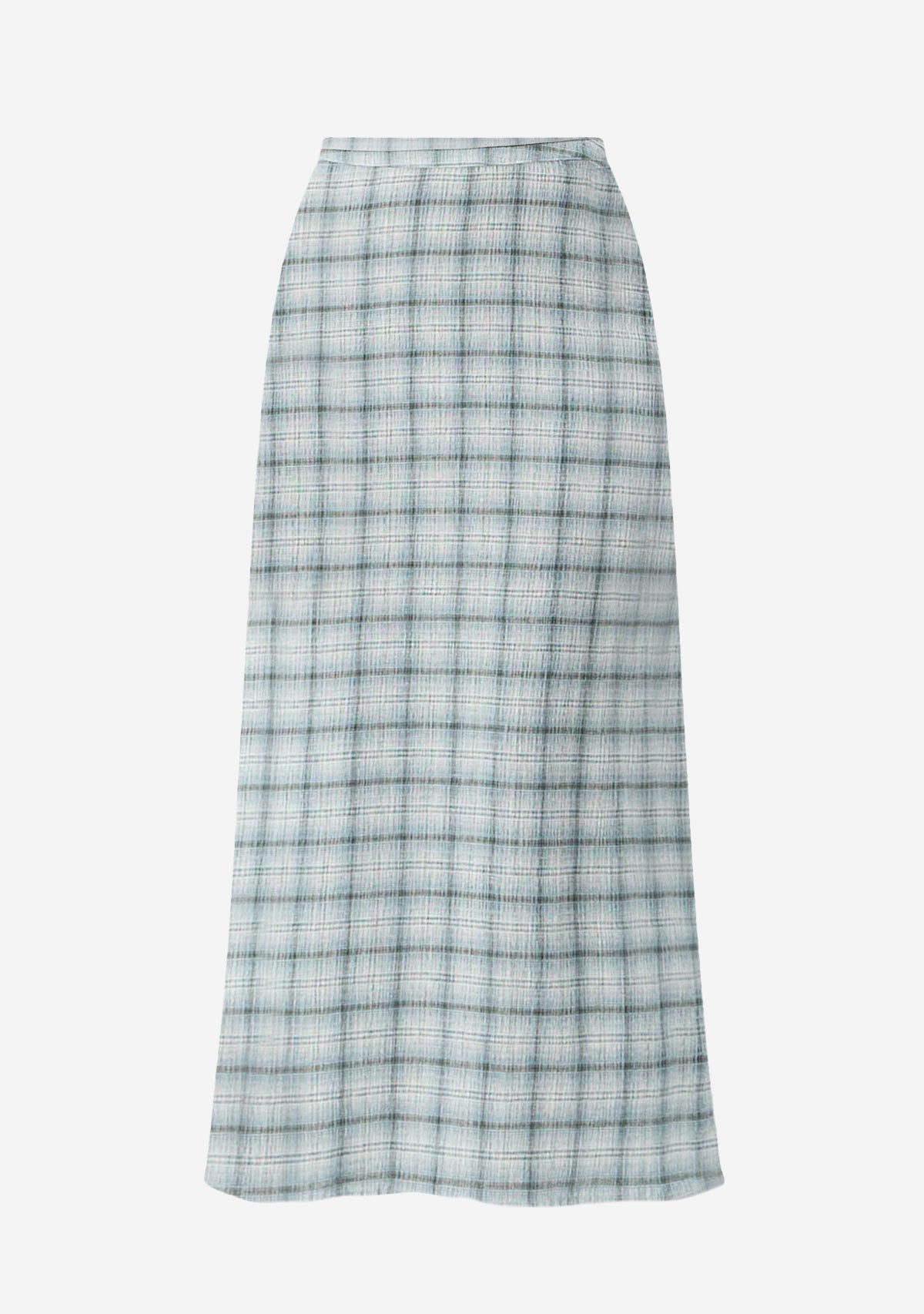 Lagoon - Hemp Seersucker Maxi Skirt Overcast Check