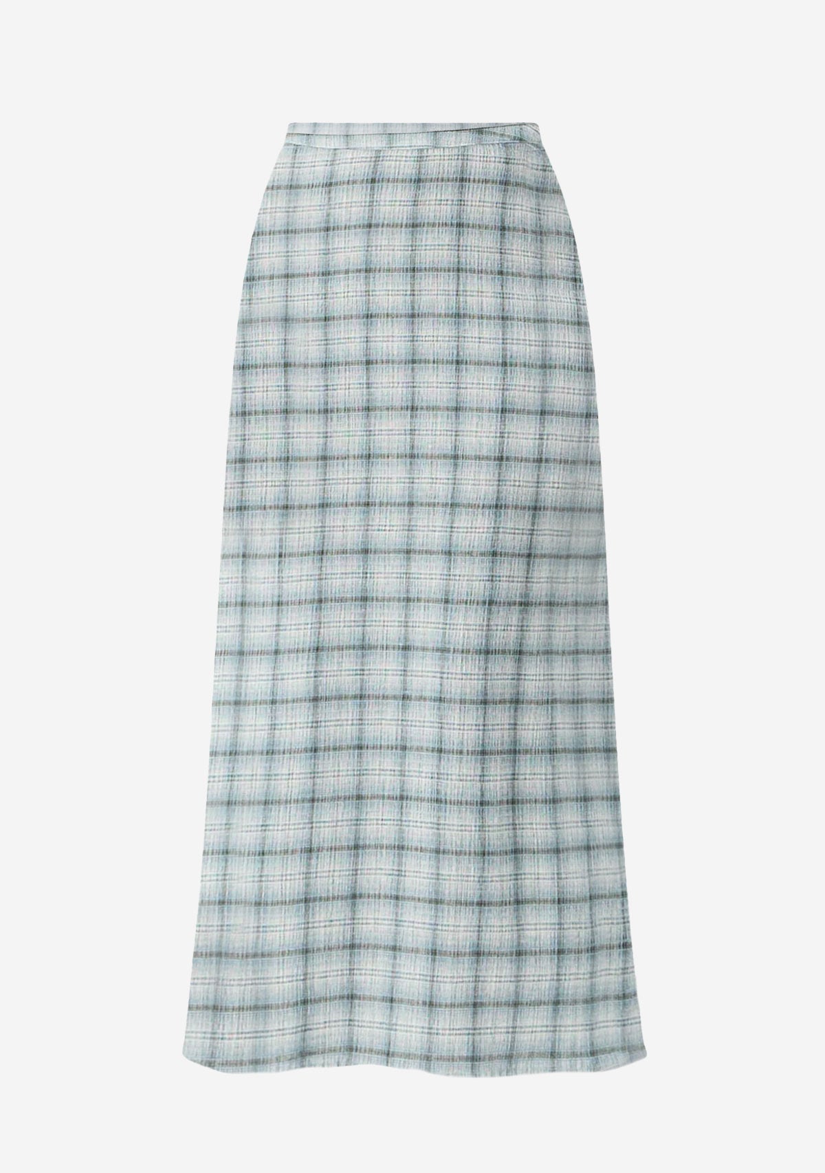 Lagoon - Hemp Seersucker Maxi Skirt Overcast Check AFENDS