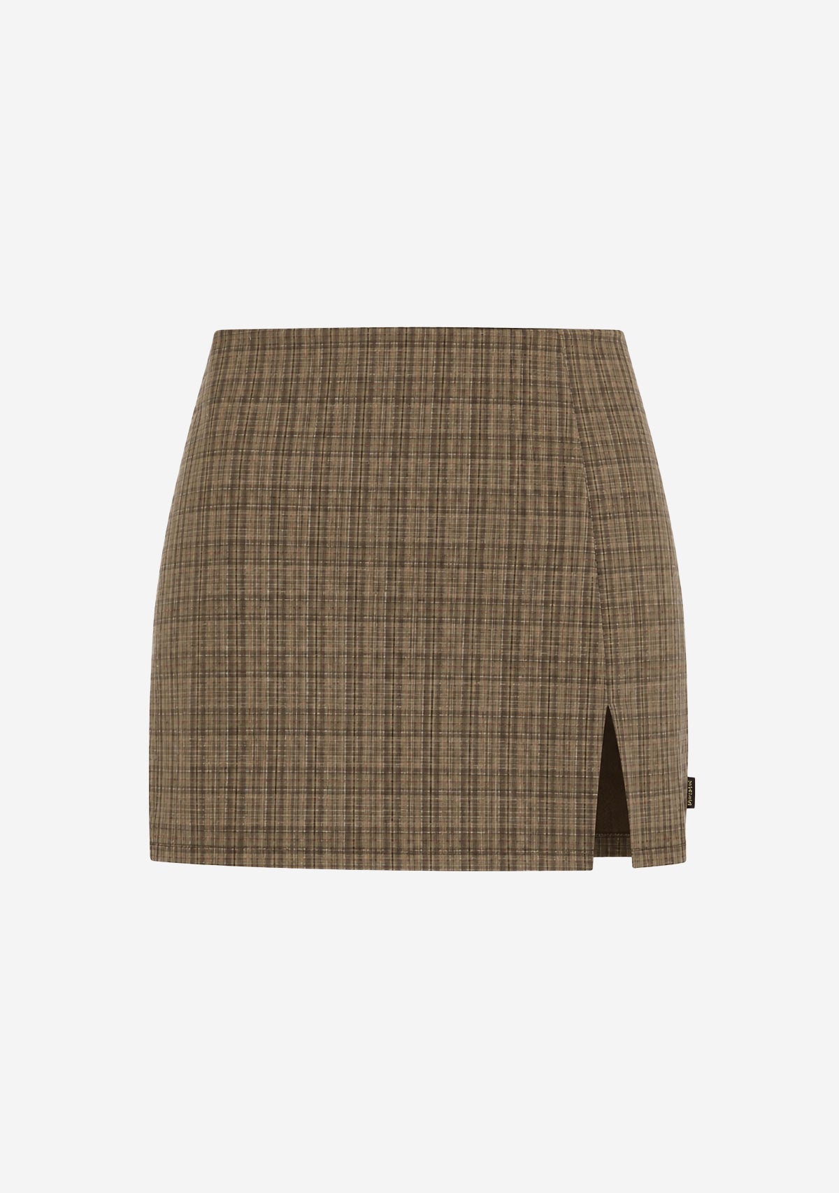 Joanna Shadow Recycled Mini Skirt Stone Check AFENDS