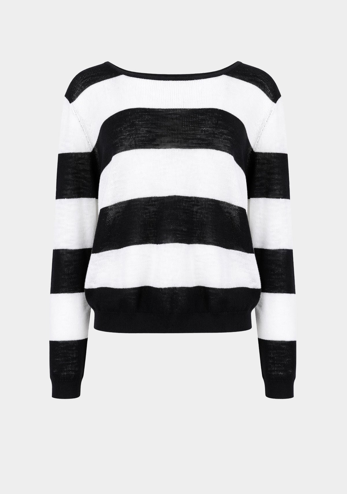 Black Stripes Knit Sweater Black/White Stripes