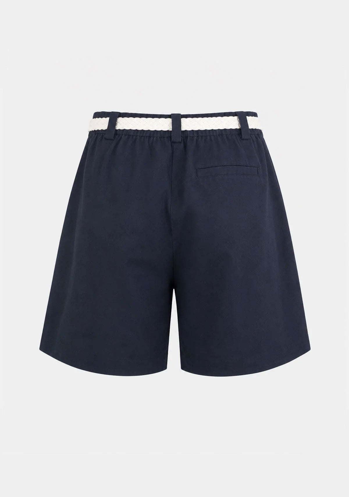 Pleated Soft Short Pants Navy audrey
