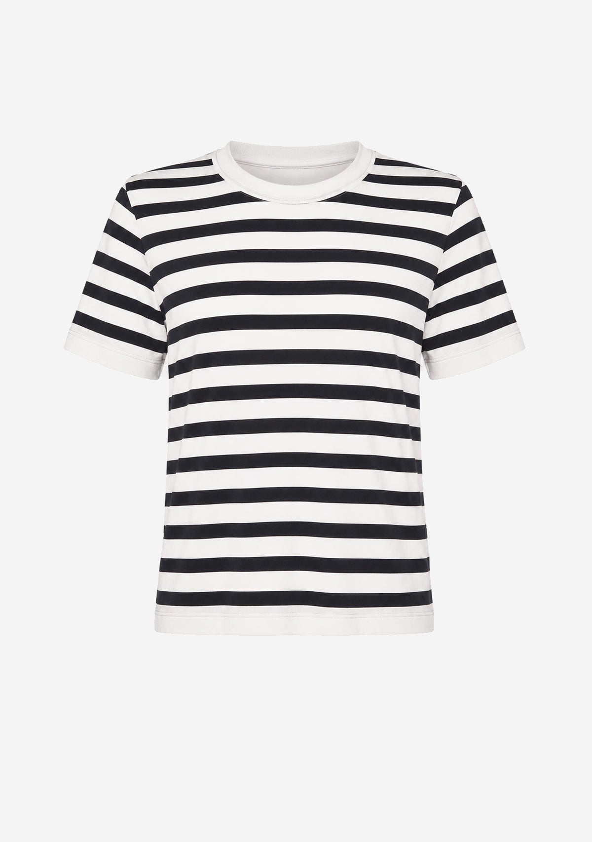 Short Sleeve Top Black and White Stripes audrey