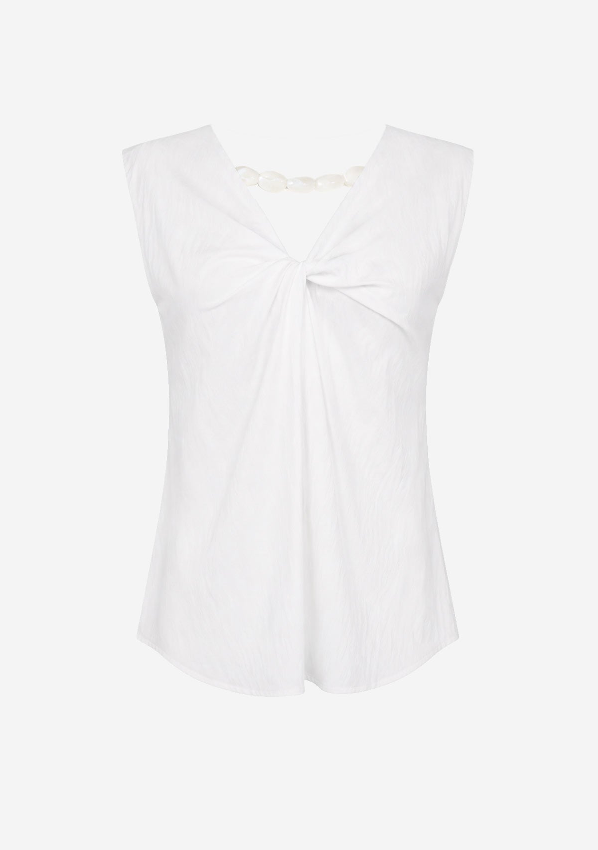 Sleeveless Drape Front Top White audrey