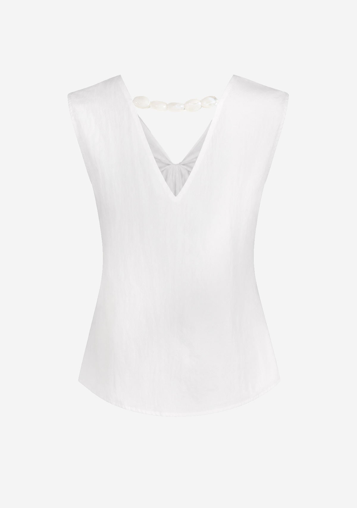 Sleeveless Drape Front Top White audrey