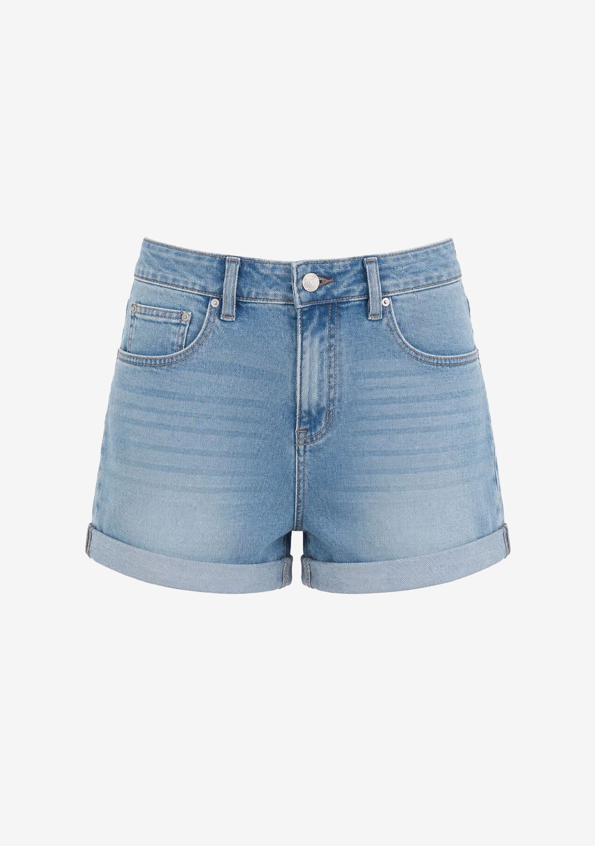 Vintage High-Rise Denim Short Denim Blue