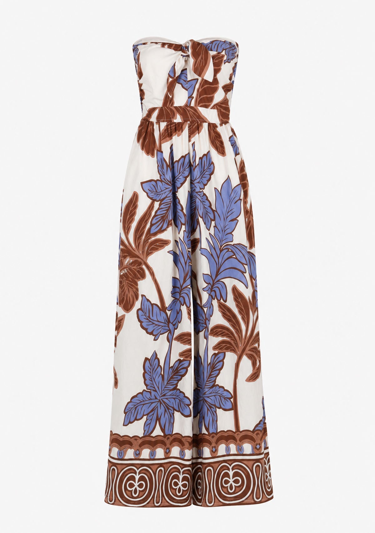Tie Front Chest Tube Elastic Back Waisted Jumpsuit Aakaa