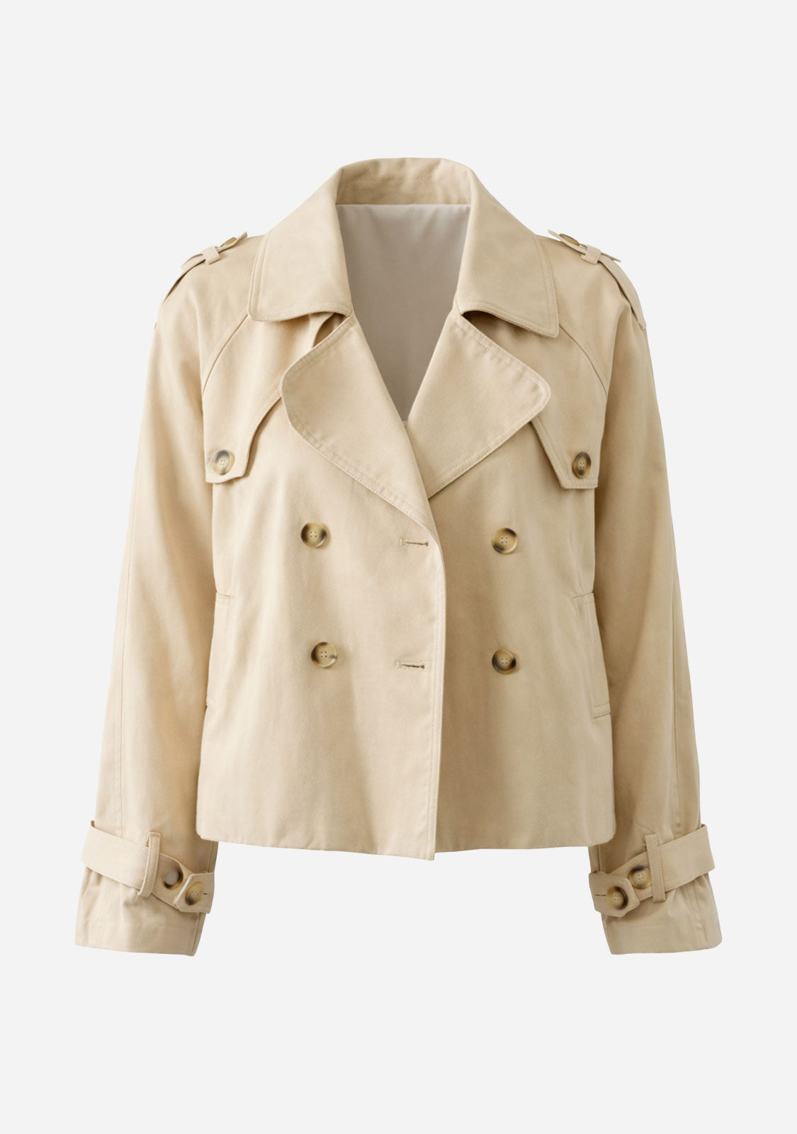 Half Trench Double Button Jacket Tan