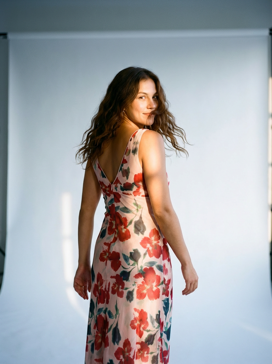 Arabella Bias Midi Dress Red Floral