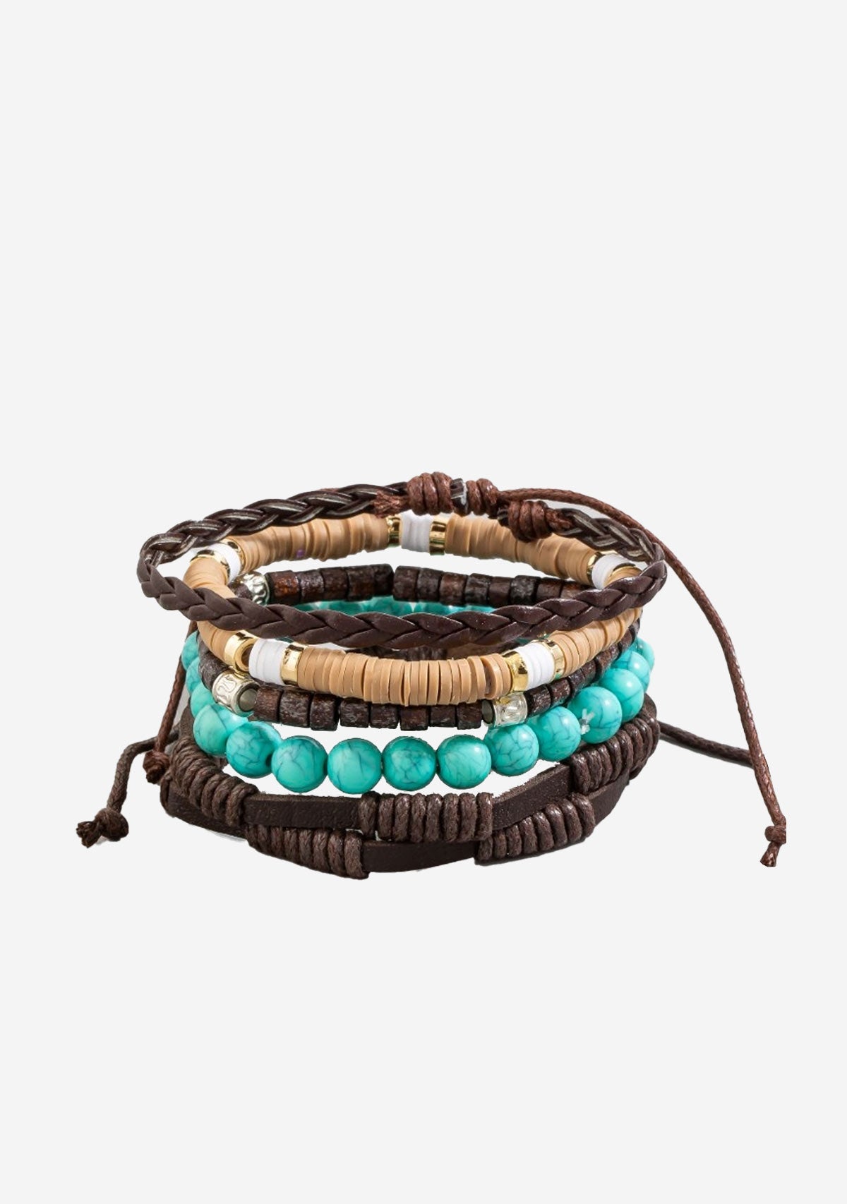 Assorted Beads And Braids Bracelet Fame Accessories