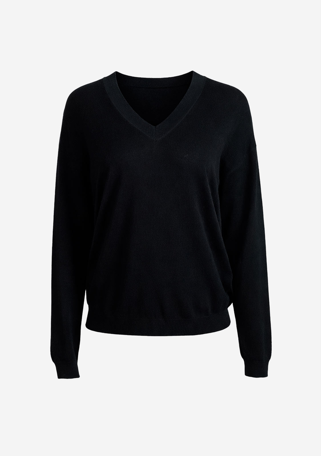 Classic V-Neck Knit Sweater Black audrey
