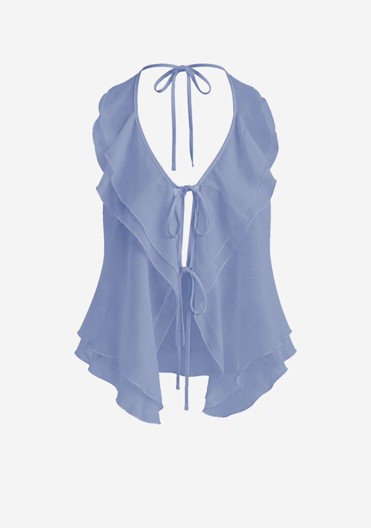 Waterflow Solid Halter Backless Top Denim Audrey 3+1